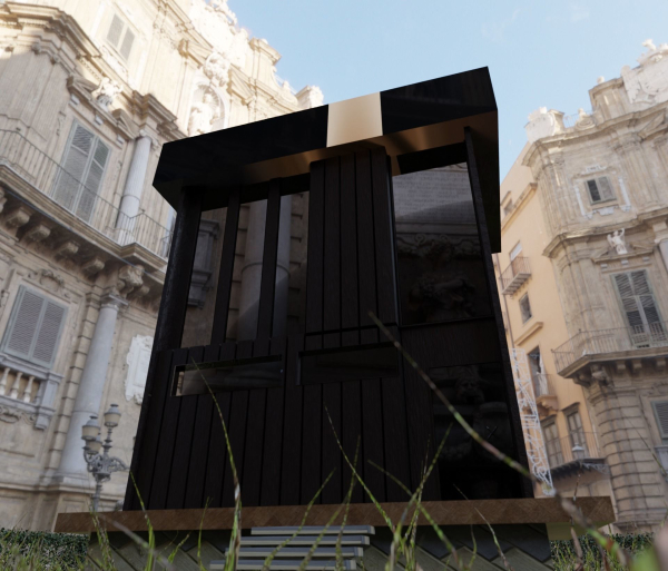 Architectural dark brown house