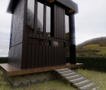 Architectural dark brown house