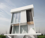 Architectural dark brown house