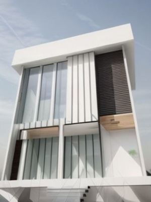 Architectural dark brown house