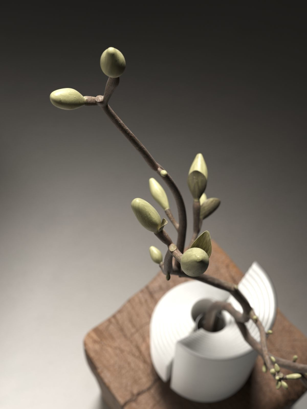 Ark Vase with Magnolia