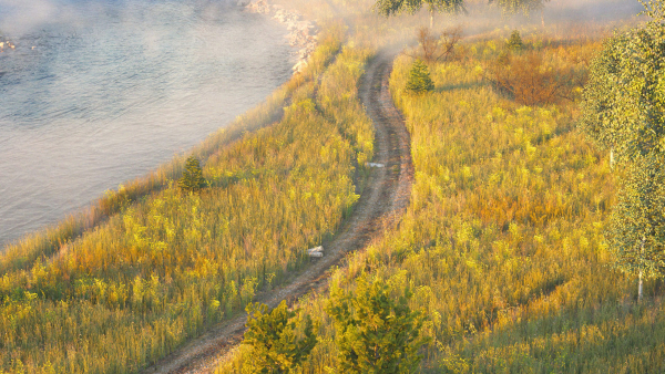 Assembled scene - Morning on the river