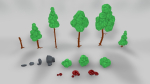 Asset Pack Trees Bush Stones Mushrooms for game