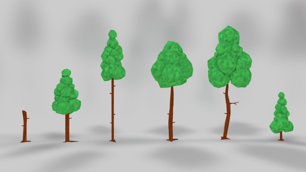Asset Pack Trees Bush Stones Mushrooms for game