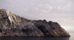 Atlantic Ocean Cliff Coast Line Scan PBR