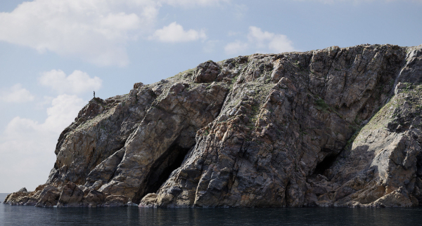Atlantic Ocean Cliff Coast Line Scan PBR