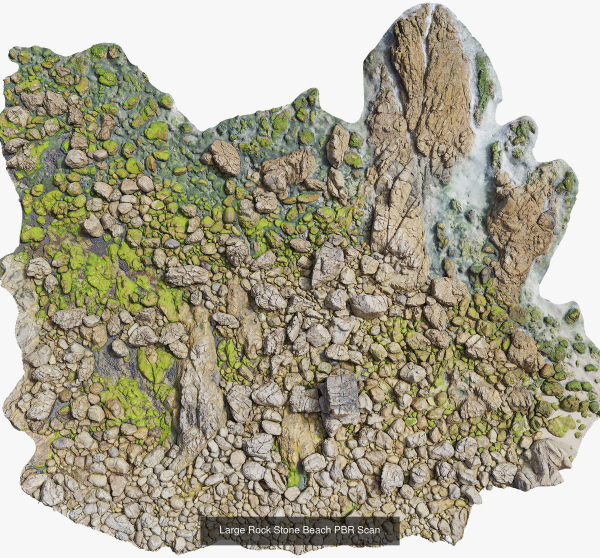 Atlantic Ocean Cliff Coast Line Scan PBR