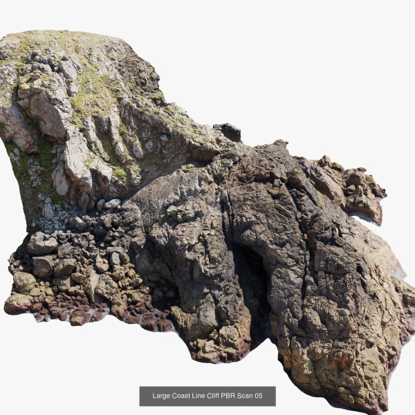 Atlantic Ocean Cliff Coast Line Scan PBR