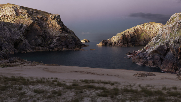 Atlantic Ocean Cliff Coast Line Scan PBR