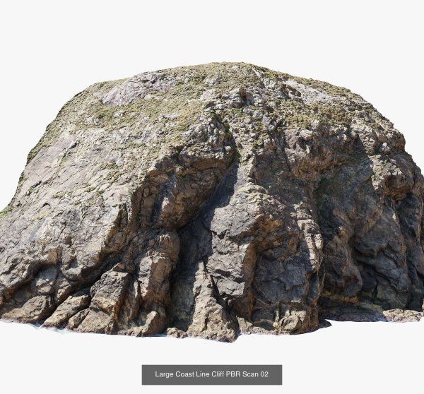 Atlantic Ocean Cliff Coast Line Scan PBR