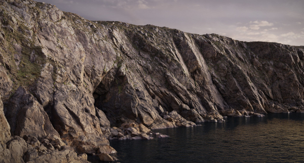 Atlantic Ocean Cliff Coast Line Scan PBR