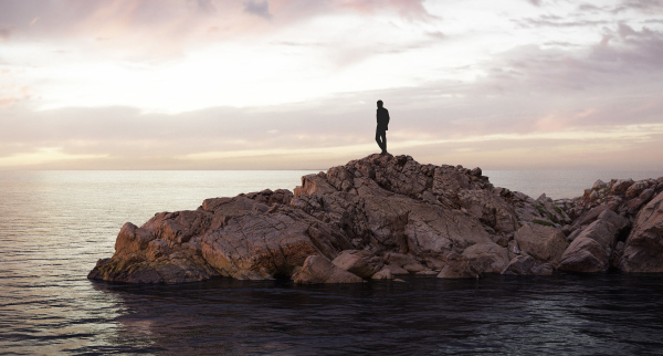 Atlantic Ocean Cliff Coast Line Scan PBR