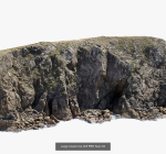 Atlantic Ocean Cliff Coast Line Scan PBR