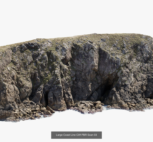 Atlantic Ocean Cliff Coast Line Scan PBR