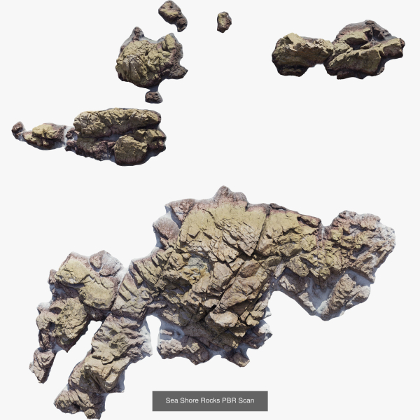 Atlantic Ocean Cliff Coast Line Scan PBR