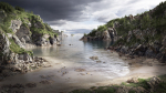 Atlantic Ocean Cliff Coast Line Scan PBR