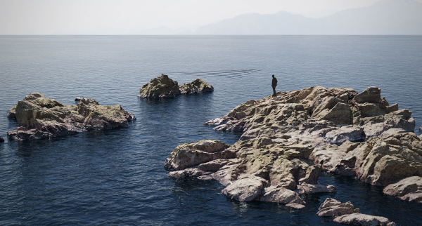 Atlantic Ocean Cliff Coast Line Scan PBR