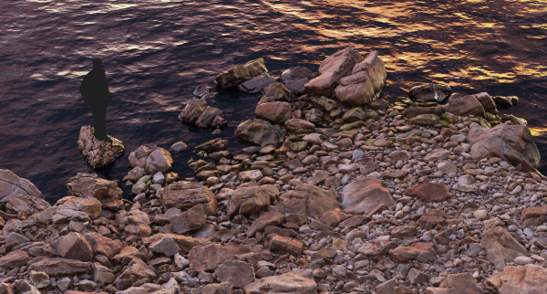 Atlantic Ocean Cliff Coast Line Scan PBR