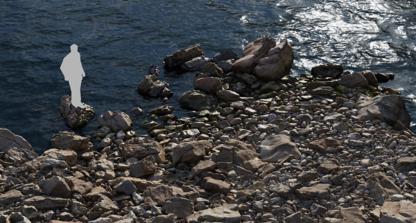 Atlantic Ocean Cliff Coast Line Scan PBR