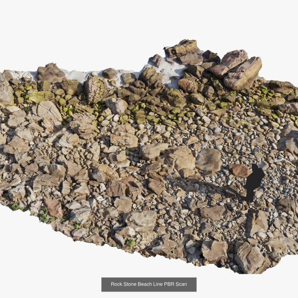 Atlantic Ocean Cliff Coast Line Scan PBR