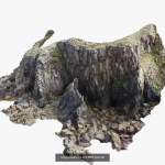 Atlantic Ocean Cliff Coast Line Scan PBR