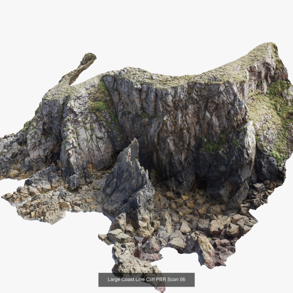 Atlantic Ocean Cliff Coast Line Scan PBR