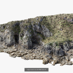 Atlantic Ocean Cliff Coast Line Scan PBR