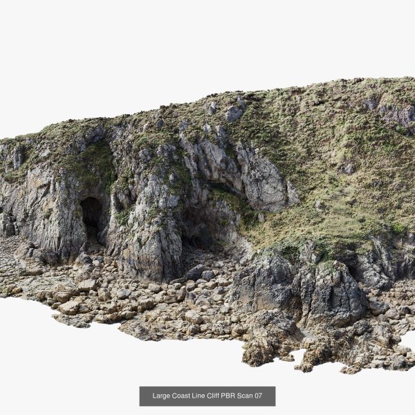 Atlantic Ocean Cliff Coast Line Scan PBR