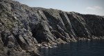 Atlantic Ocean Cliff Coast Line Scan PBR