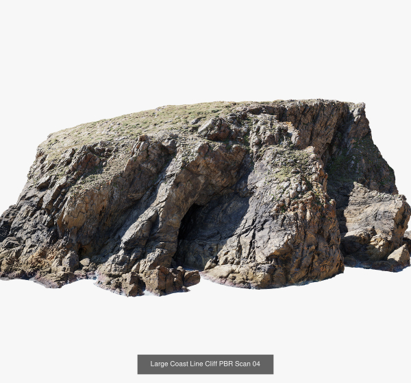 Atlantic Ocean Cliff Coast Line Scan PBR