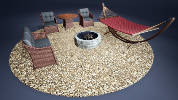 Backyard Patio furniture and props