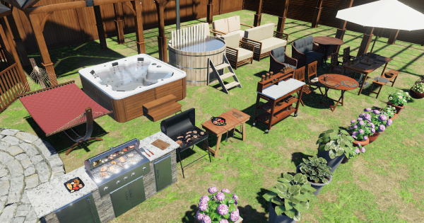 Backyard Patio furniture and props