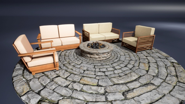 Backyard Patio furniture and props