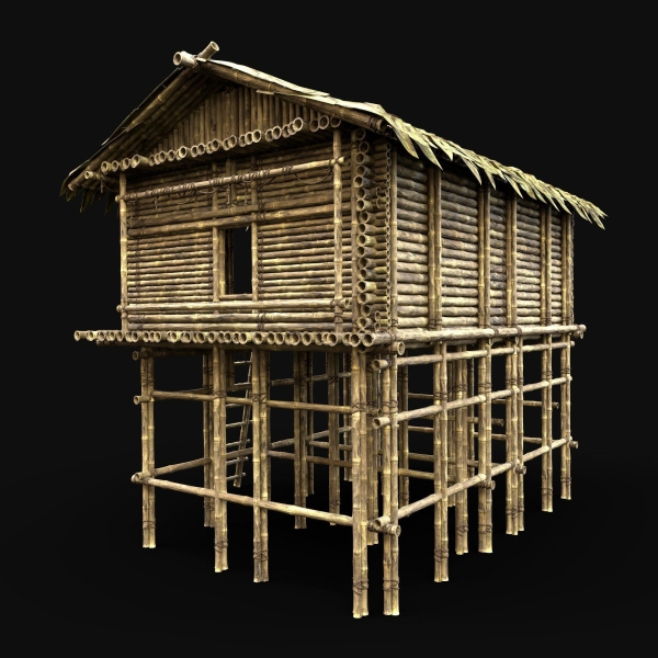 BAMBOO HOUSE SHELTER JUNGLE HUT CASTAWAY SURVIVAL BUILDER AAA