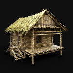 BAMBOO HOUSE SHELTER JUNGLE HUT CASTAWAY SURVIVAL BUILDER AAA