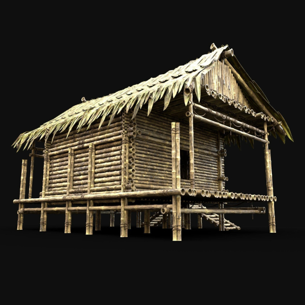 BAMBOO HOUSE SHELTER JUNGLE HUT CASTAWAY SURVIVAL BUILDER AAA