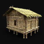 BAMBOO HOUSE SHELTER JUNGLE HUT CASTAWAY SURVIVAL BUILDER AAA