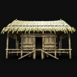 BAMBOO HOUSE SHELTER JUNGLE HUT CASTAWAY SURVIVAL BUILDER AAA
