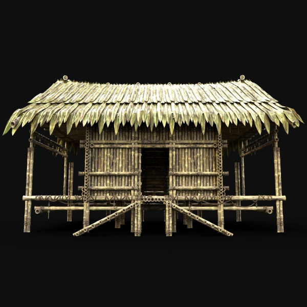 BAMBOO HOUSE SHELTER JUNGLE HUT CASTAWAY SURVIVAL BUILDER AAA
