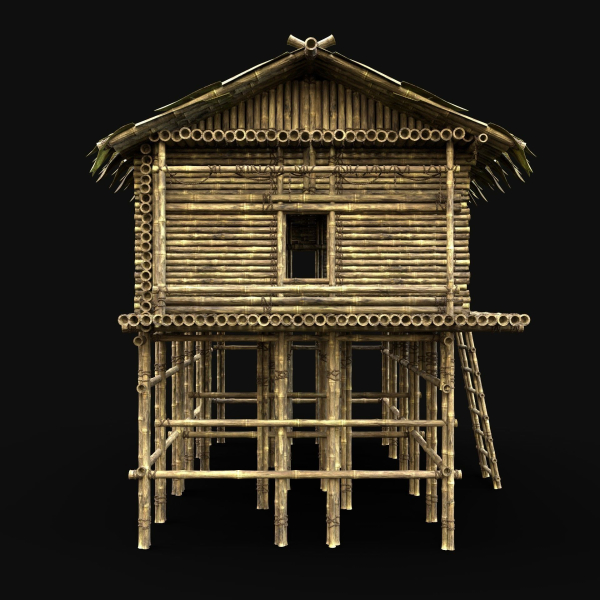 BAMBOO HOUSE SHELTER JUNGLE HUT CASTAWAY SURVIVAL BUILDER AAA