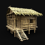 BAMBOO HOUSE SHELTER JUNGLE HUT CASTAWAY SURVIVAL BUILDER AAA