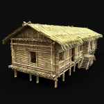 BAMBOO HOUSE SHELTER JUNGLE HUT CASTAWAY SURVIVAL BUILDER AAA