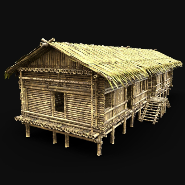 BAMBOO HOUSE SHELTER JUNGLE HUT CASTAWAY SURVIVAL BUILDER AAA