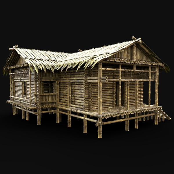 BAMBOO HOUSE SHELTER JUNGLE HUT CASTAWAY SURVIVAL BUILDER AAA