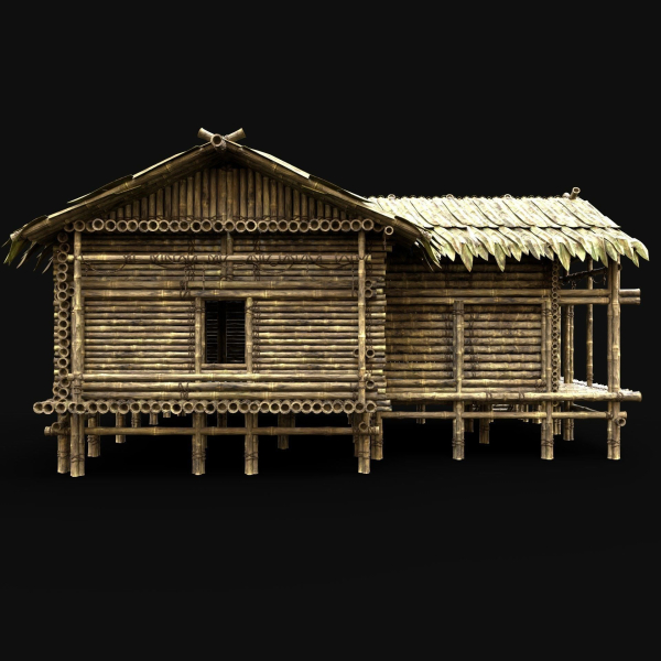 BAMBOO HOUSE SHELTER JUNGLE HUT CASTAWAY SURVIVAL BUILDER AAA