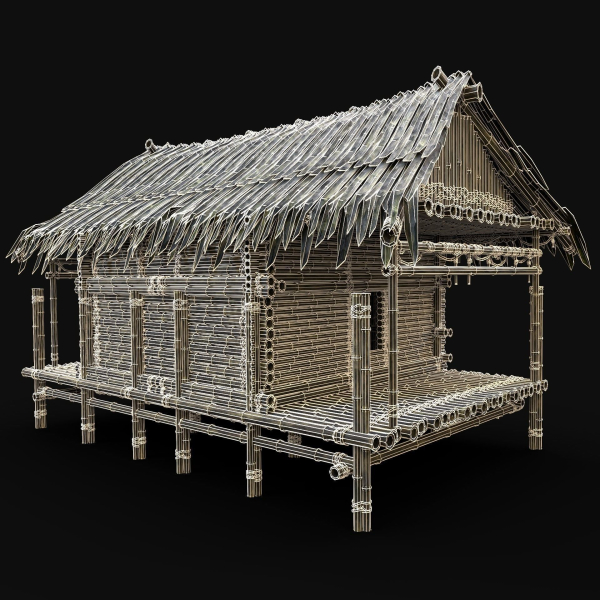 BAMBOO HOUSE SHELTER JUNGLE HUT CASTAWAY SURVIVAL BUILDER AAA