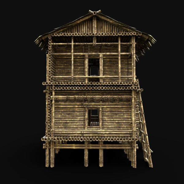 BAMBOO HOUSE SHELTER JUNGLE HUT CASTAWAY SURVIVAL BUILDER AAA