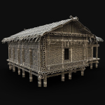 BAMBOO HOUSE SHELTER JUNGLE HUT CASTAWAY SURVIVAL BUILDER AAA