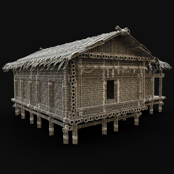 BAMBOO HOUSE SHELTER JUNGLE HUT CASTAWAY SURVIVAL BUILDER AAA