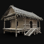 BAMBOO HOUSE SHELTER JUNGLE HUT CASTAWAY SURVIVAL BUILDER AAA